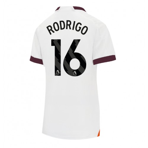 Fotballdrakt Dame Manchester City Rodri Hernandez #16 Bortedrakt 2023-24 Kortermet